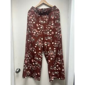 Torrid Burgundy Floral Wide Leg Pants Size 00